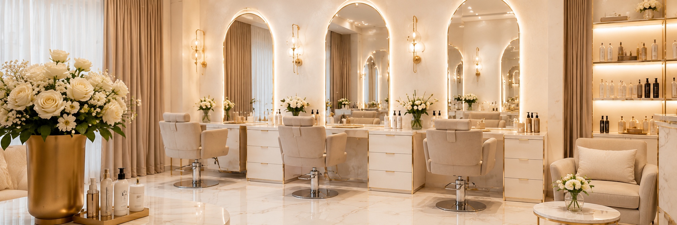 فضای لوکس آرایشگاه زنانه عمارت رز